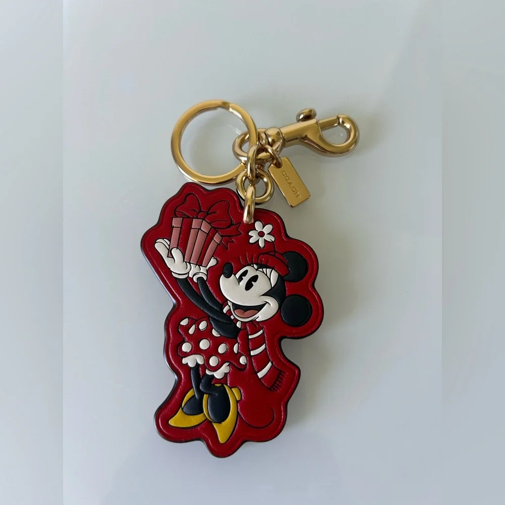 Coach Disney Christmas Minnie Mouse Keychain Bag Charm